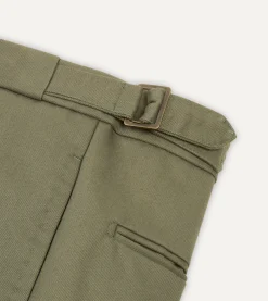 Drake’s Cotton Drill Single Pleat Trouser