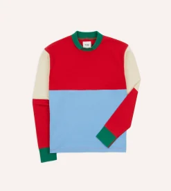Drake’s Multi Block Stripe Mock Collar Long-Sleeve Jersey