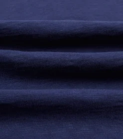 Drake’s Navy And Ecru Chevron Cotton Rugby Shirt