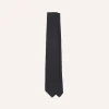 Drake’s Navy And White Stitch Fine Woven Grenadine Silk Tipped Tie