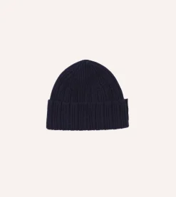 Drake’s Angora Lambswool Ribbed Knit Cap