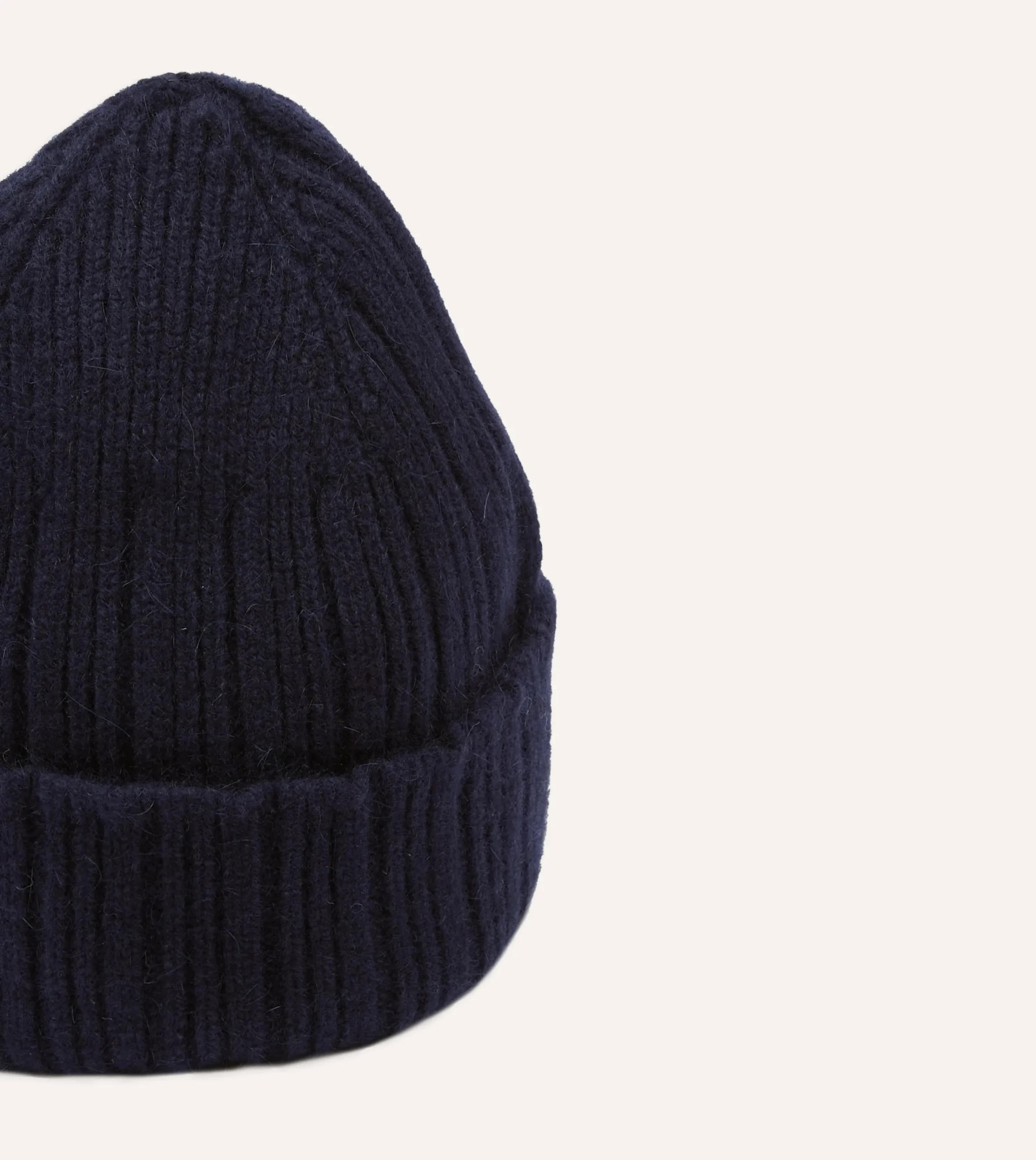 Drake’s Angora Lambswool Ribbed Knit Cap