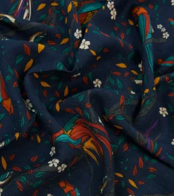 Drake’s Birds Of Paradise Print Wool Scarf