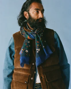 Drake’s Birds Of Paradise Print Wool Scarf
