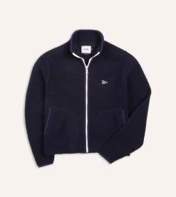 Drake’s Boucle Wool Zip Fleece Jacket