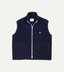 Drake’s Boucle Wool Zip Fleece Vest