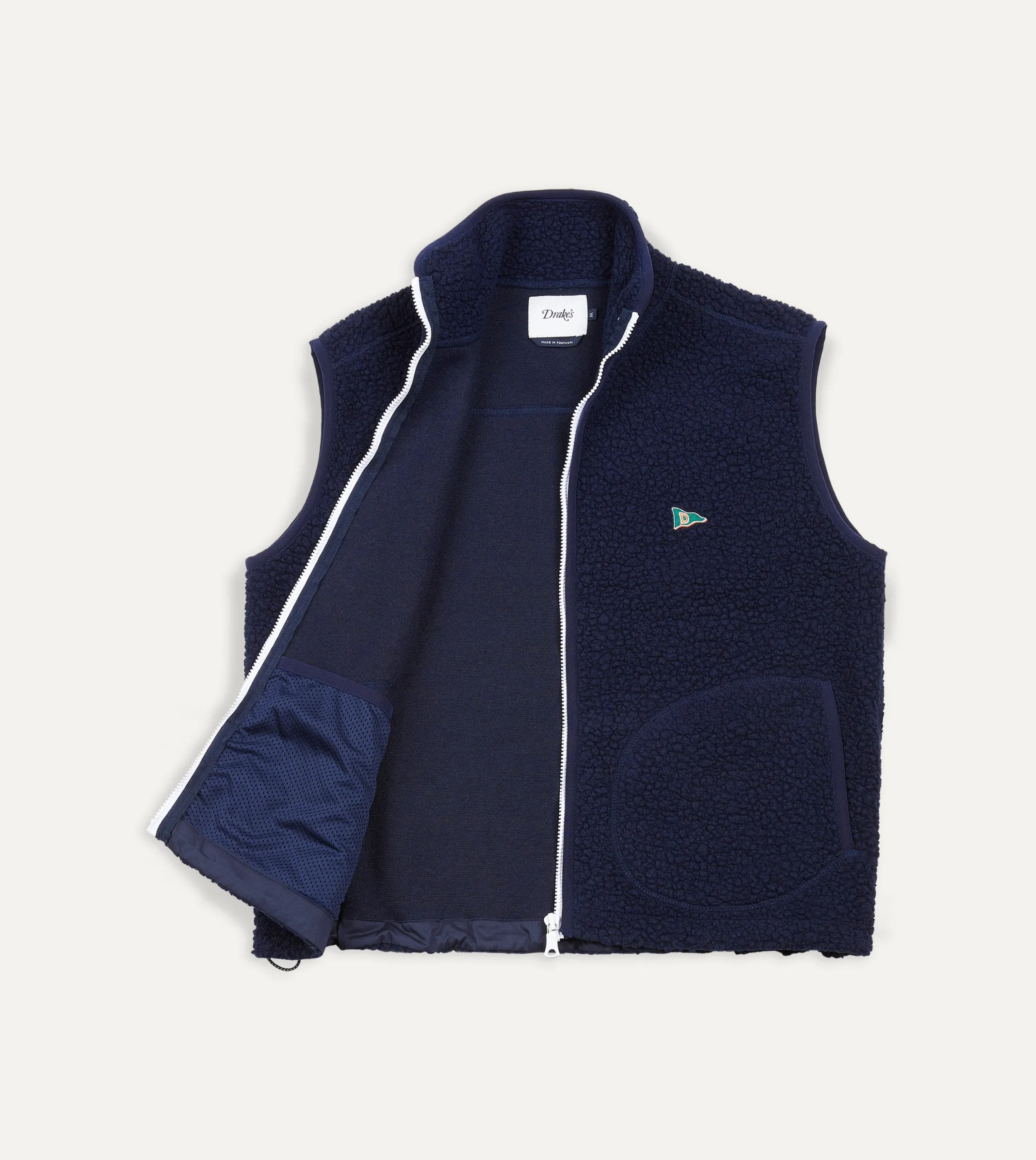 Drake’s Boucle Wool Zip Fleece Vest