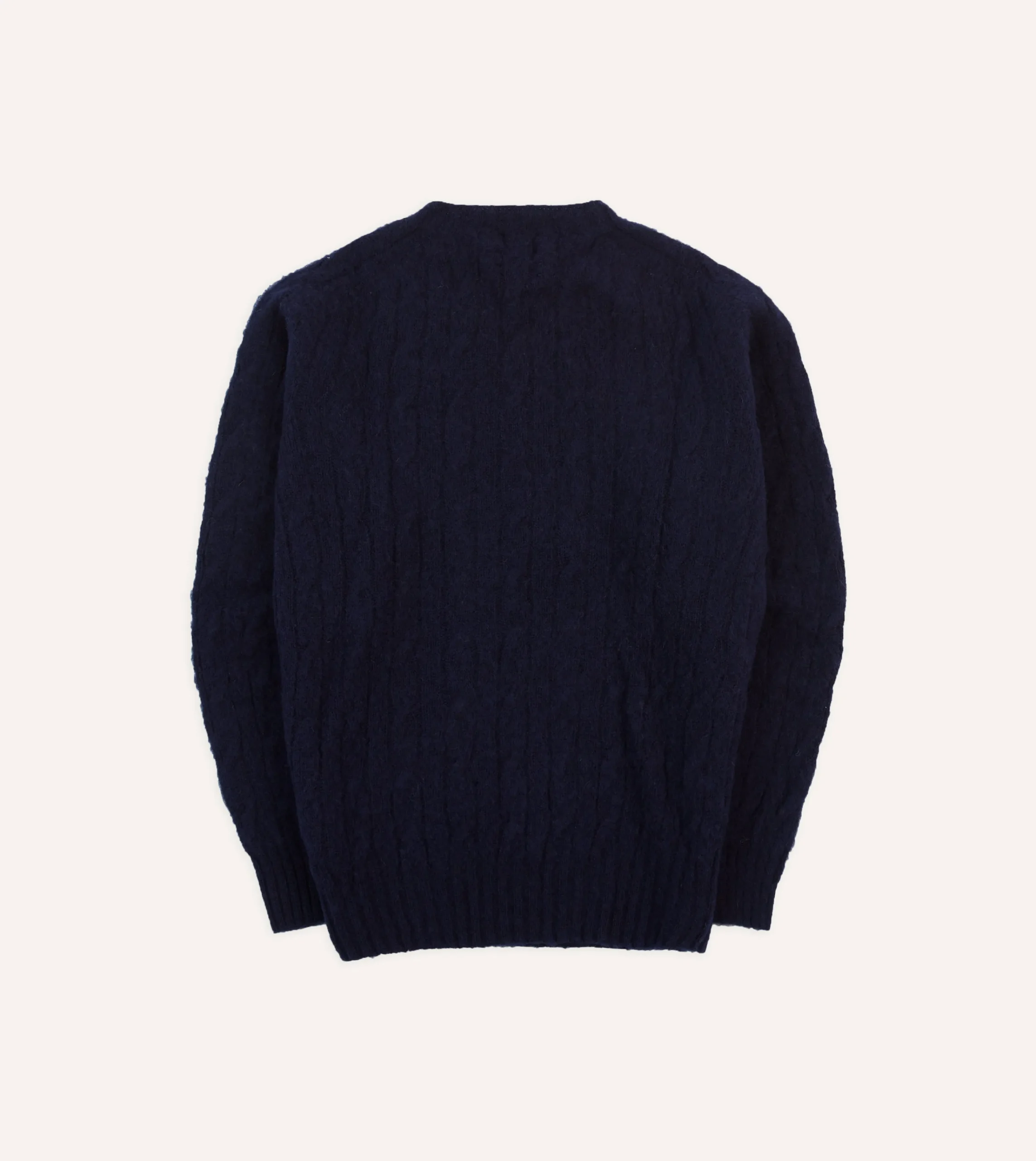 Drake’s Brushed Cable Knit Shetland Crew Neck Jumper