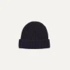 Drake’s Navy Cashmere Ribbed Knit Cap
