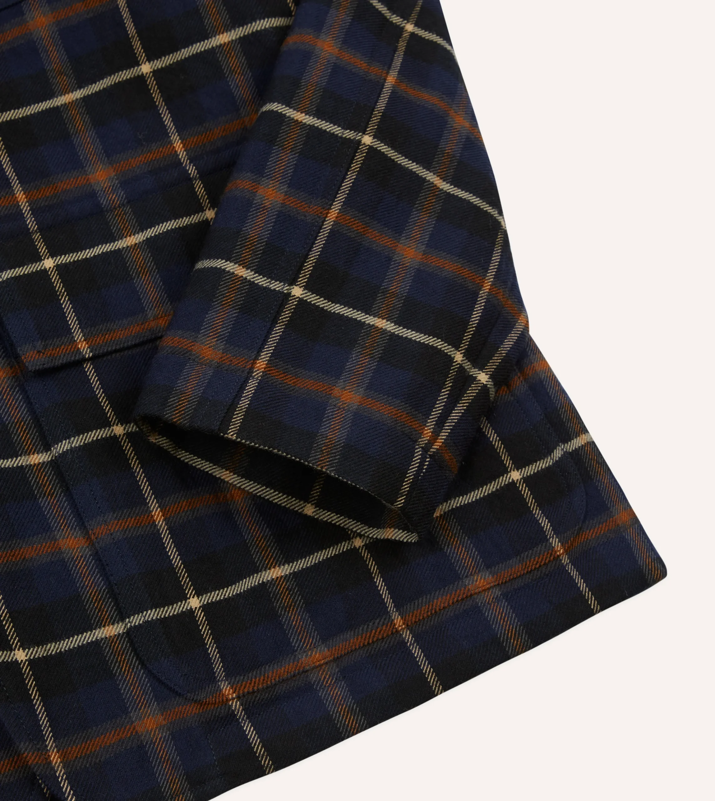 Drake’s Navy Check Wool-Cotton Four-Pocket Chore Jacket