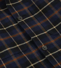 Drake’s Navy Check Wool-Cotton Four-Pocket Chore Jacket