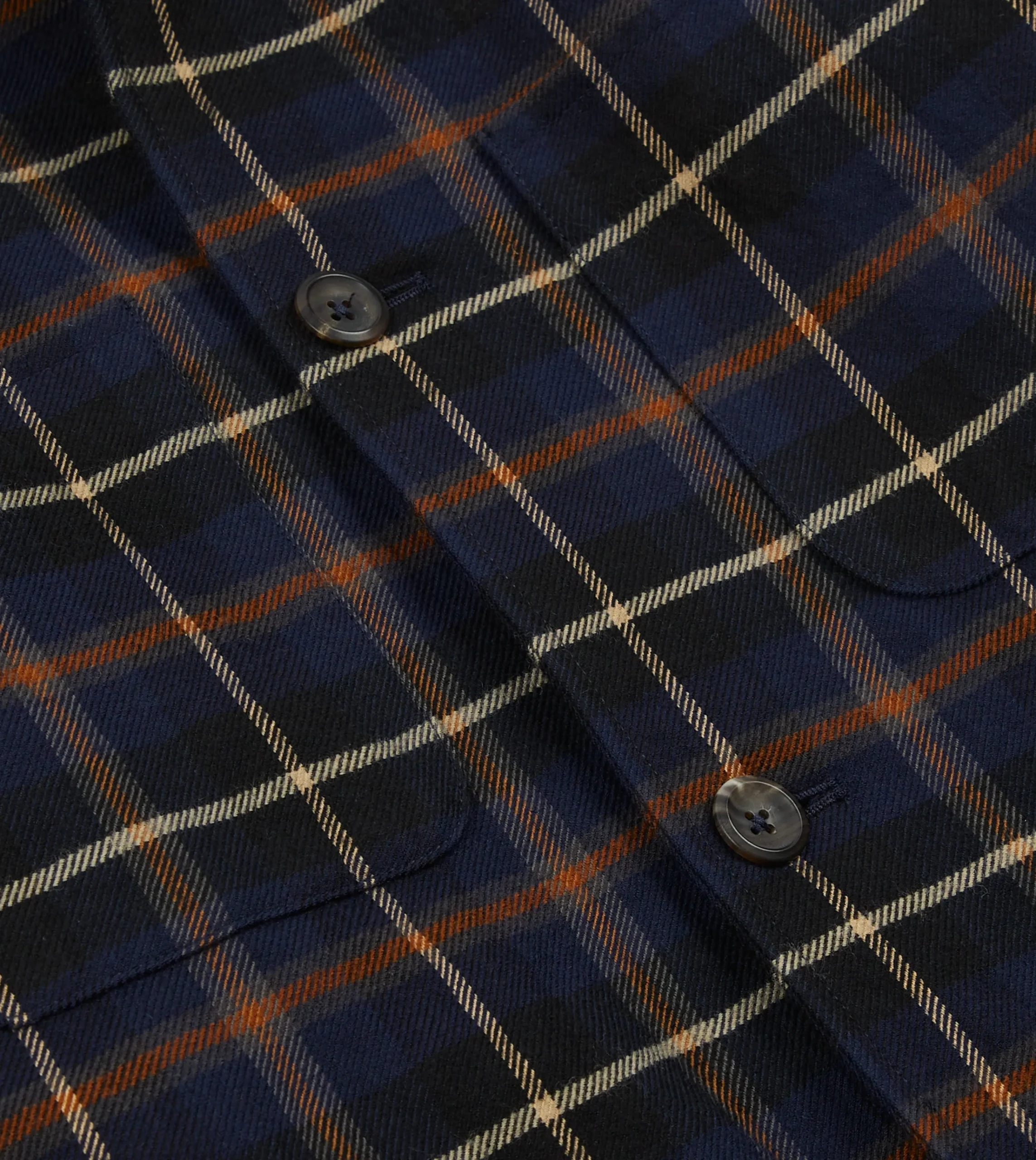 Drake’s Navy Check Wool-Cotton Four-Pocket Chore Jacket
