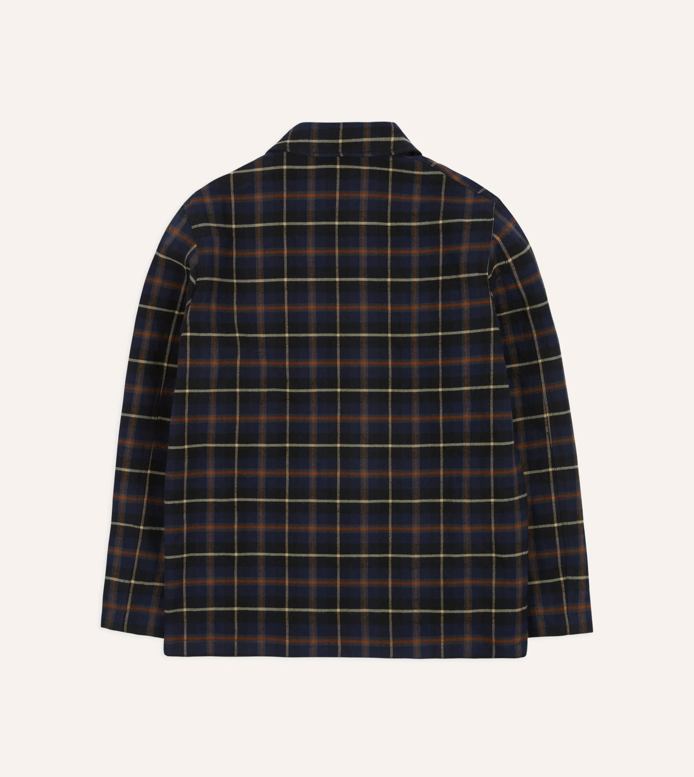 Drake’s Navy Check Wool-Cotton Four-Pocket Chore Jacket