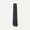 Drake’s Navy Circular Dot Silk Self Tipped Tie