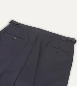 Drake’s Cotton Drill Single Pleat Trouser