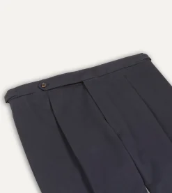 Drake’s Cotton Drill Single Pleat Trouser