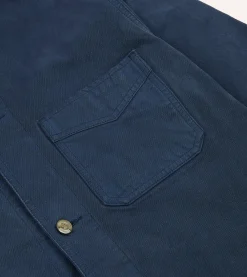 Drake’s Navy Cotton Duck Canvas Five-Pocket Chore Jacket