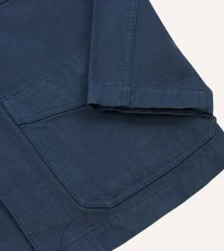 Drake’s Navy Cotton Duck Canvas Five-Pocket Chore Jacket