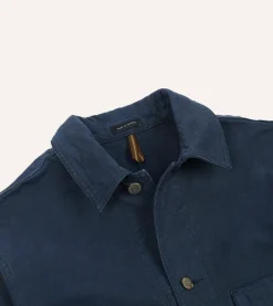 Drake’s Navy Cotton Duck Canvas Five-Pocket Chore Jacket
