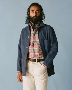 Drake’s Navy Cotton Duck Canvas Five-Pocket Chore Jacket