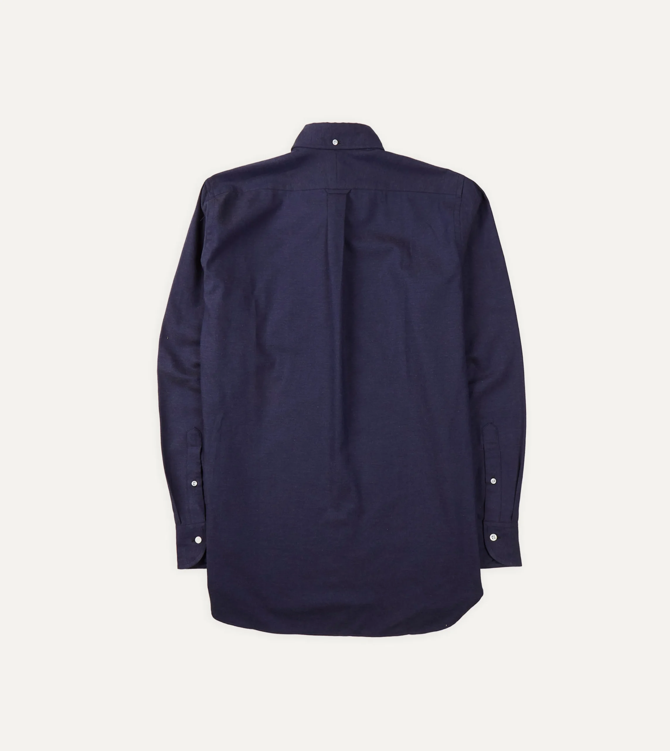 Drake’s Navy Cotton Flannel Button-Down Shirt