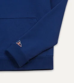 Drake’s Navy Cotton Hooded Sweatshirt