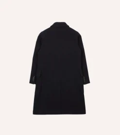 Drake’s Navy Double-Breasted Wool Overcoat