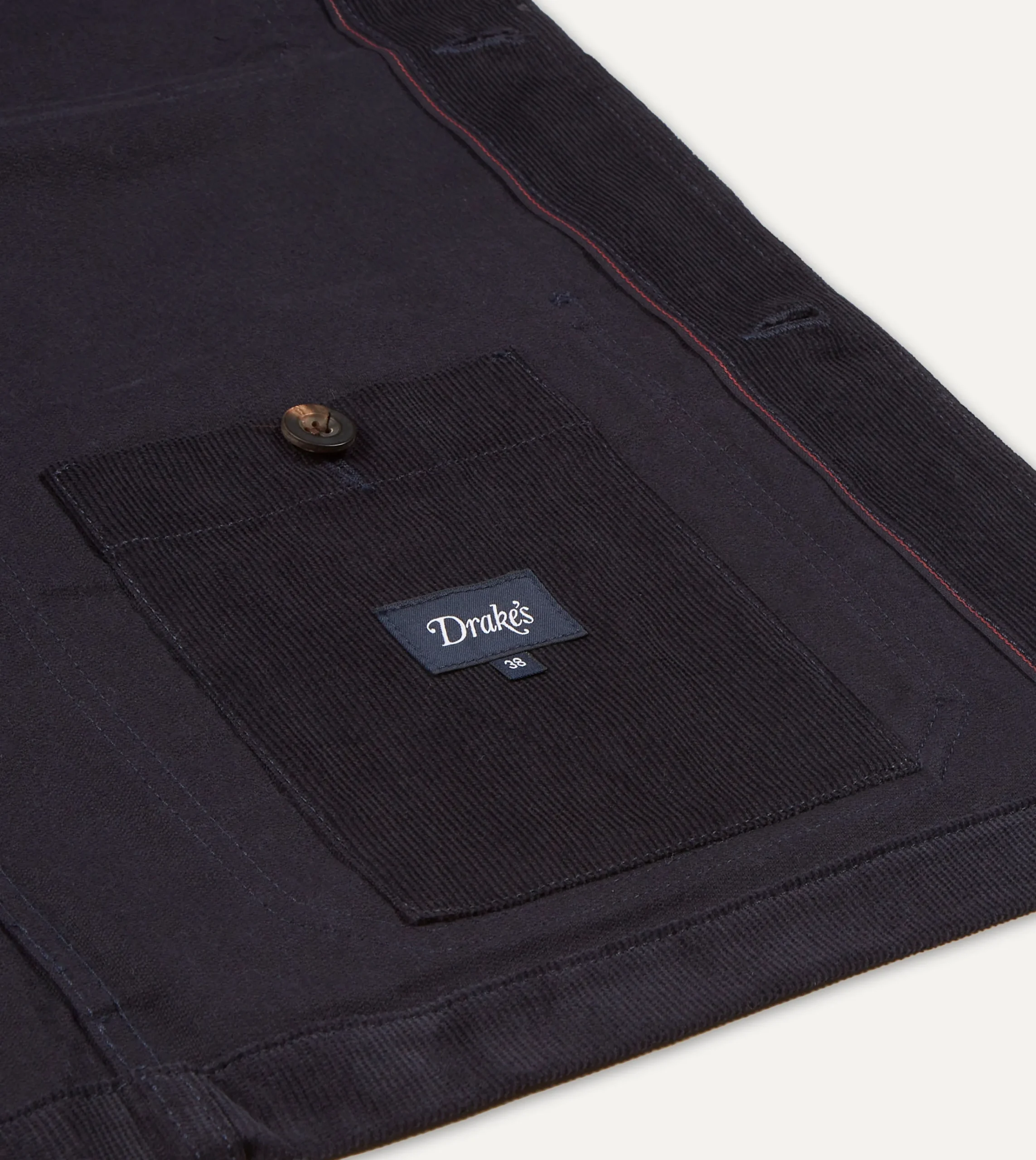 Drake’s Navy Japanese Selvedge Corduroy Five-Pocket Chore Jacket