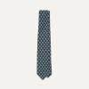 Drake’s Navy Jumbled Medallion Print Silk Self Tipped Tie