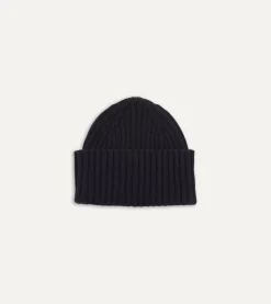 Drake’s Lambswool Ribbed Knit Cap