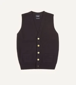 Drake’s Lambswool Sleeveless Cardigan