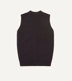 Drake’s Lambswool Sleeveless Cardigan