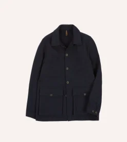 Drake’s Navy Melton Wool Donkey Chore Jacket