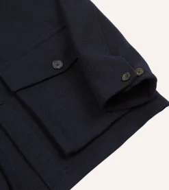 Drake’s Navy Melton Wool Donkey Chore Jacket