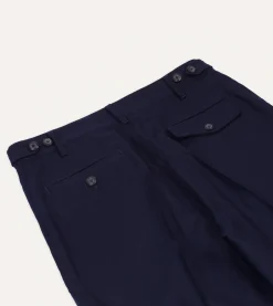 Drake’s Navy Merino Wool Games Trouser