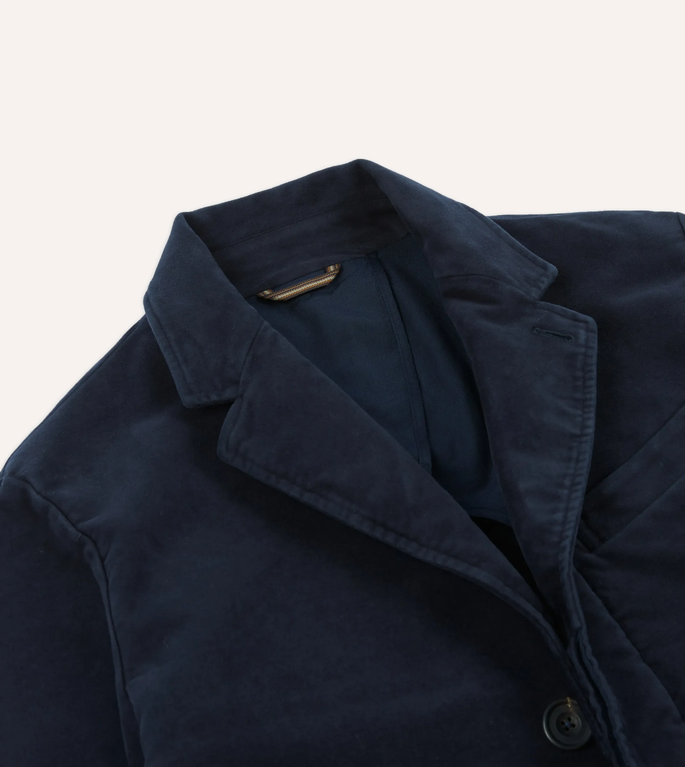 Drake’s Navy Moleskin Overcoat