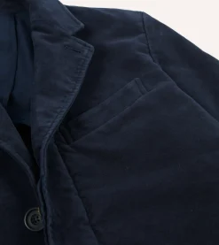Drake’s Navy Moleskin Overcoat