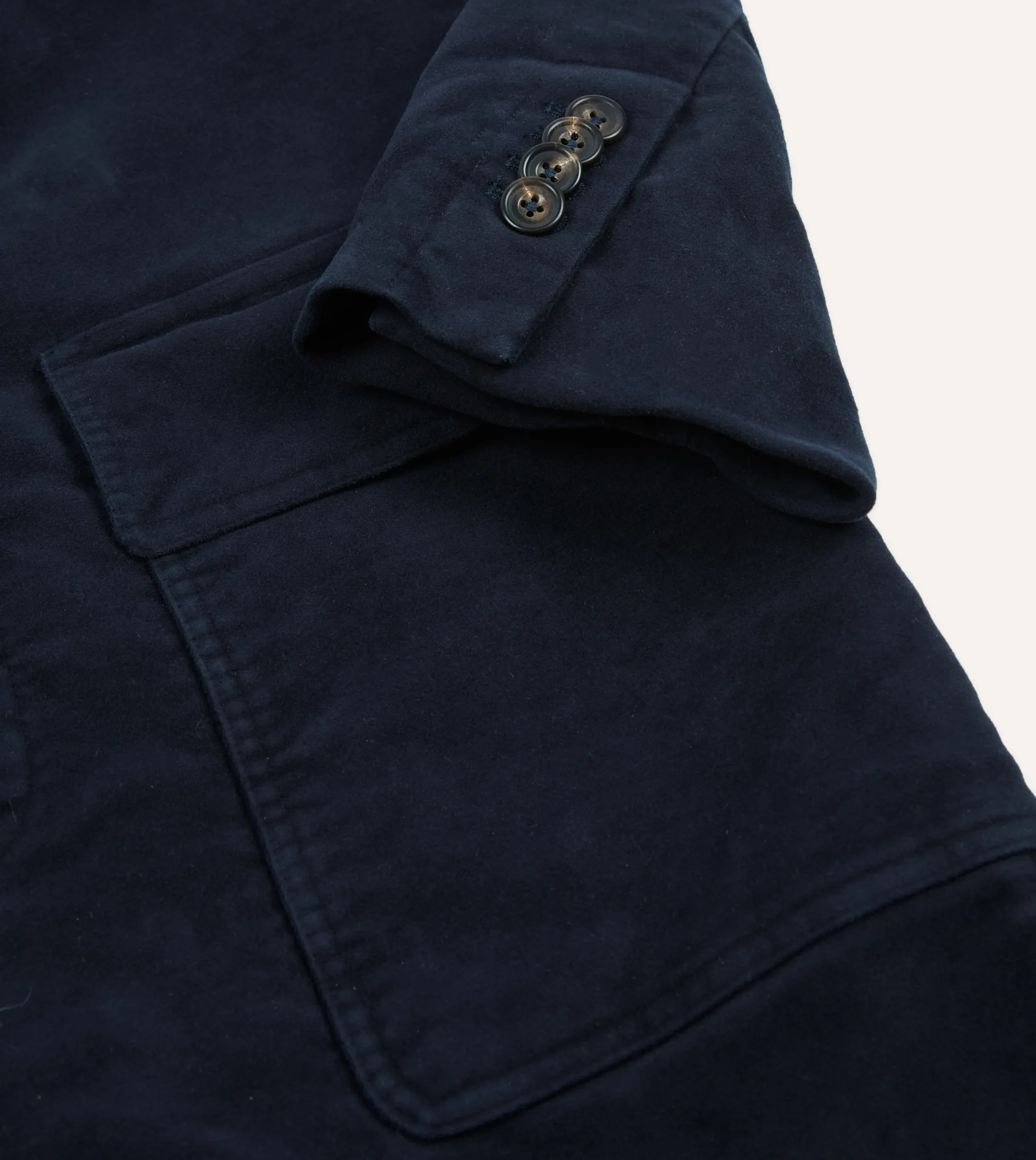Drake’s Navy Moleskin Overcoat