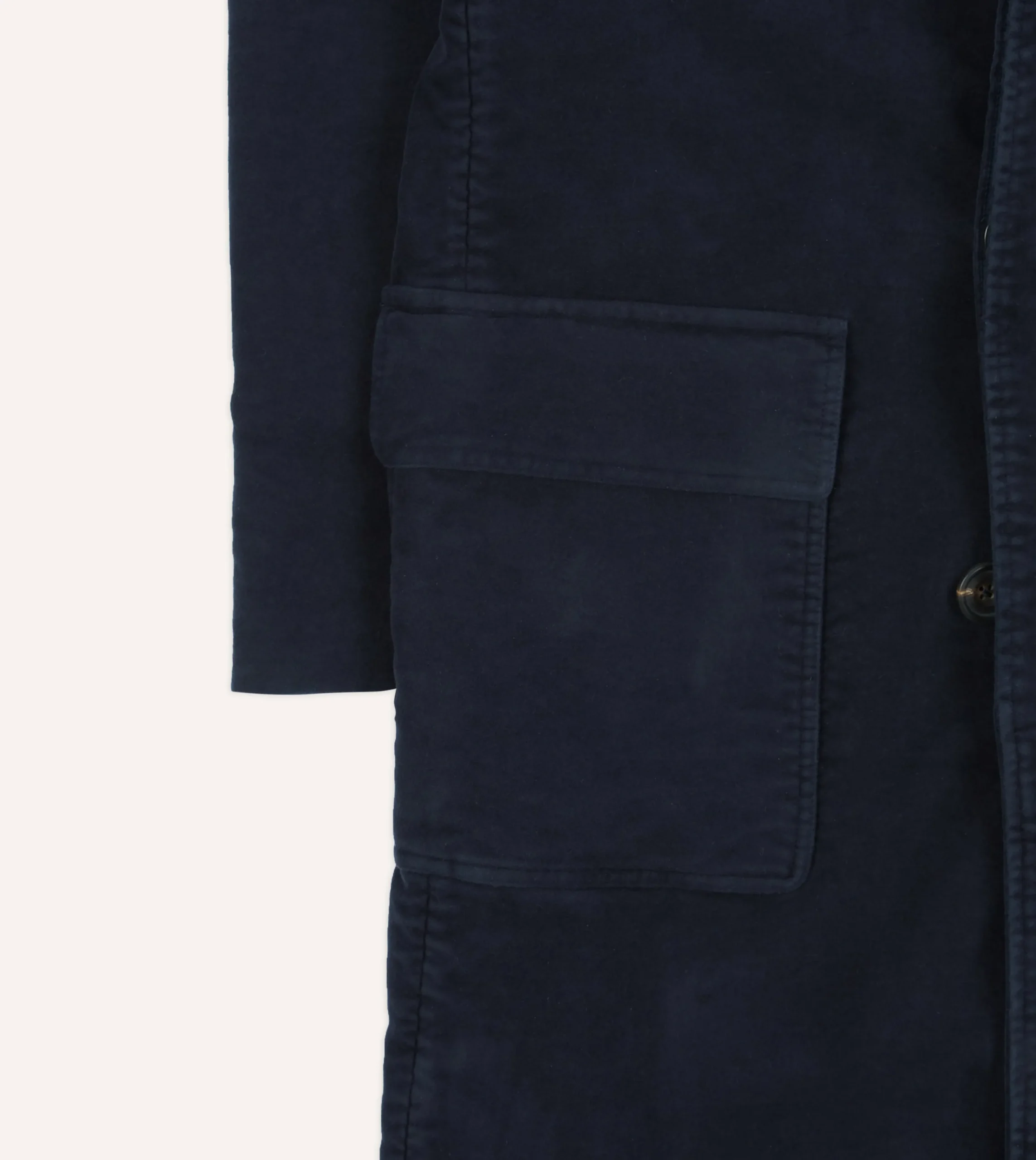 Drake’s Navy Moleskin Overcoat