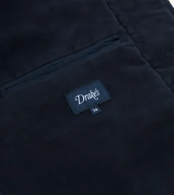 Drake’s Navy Moleskin Overcoat