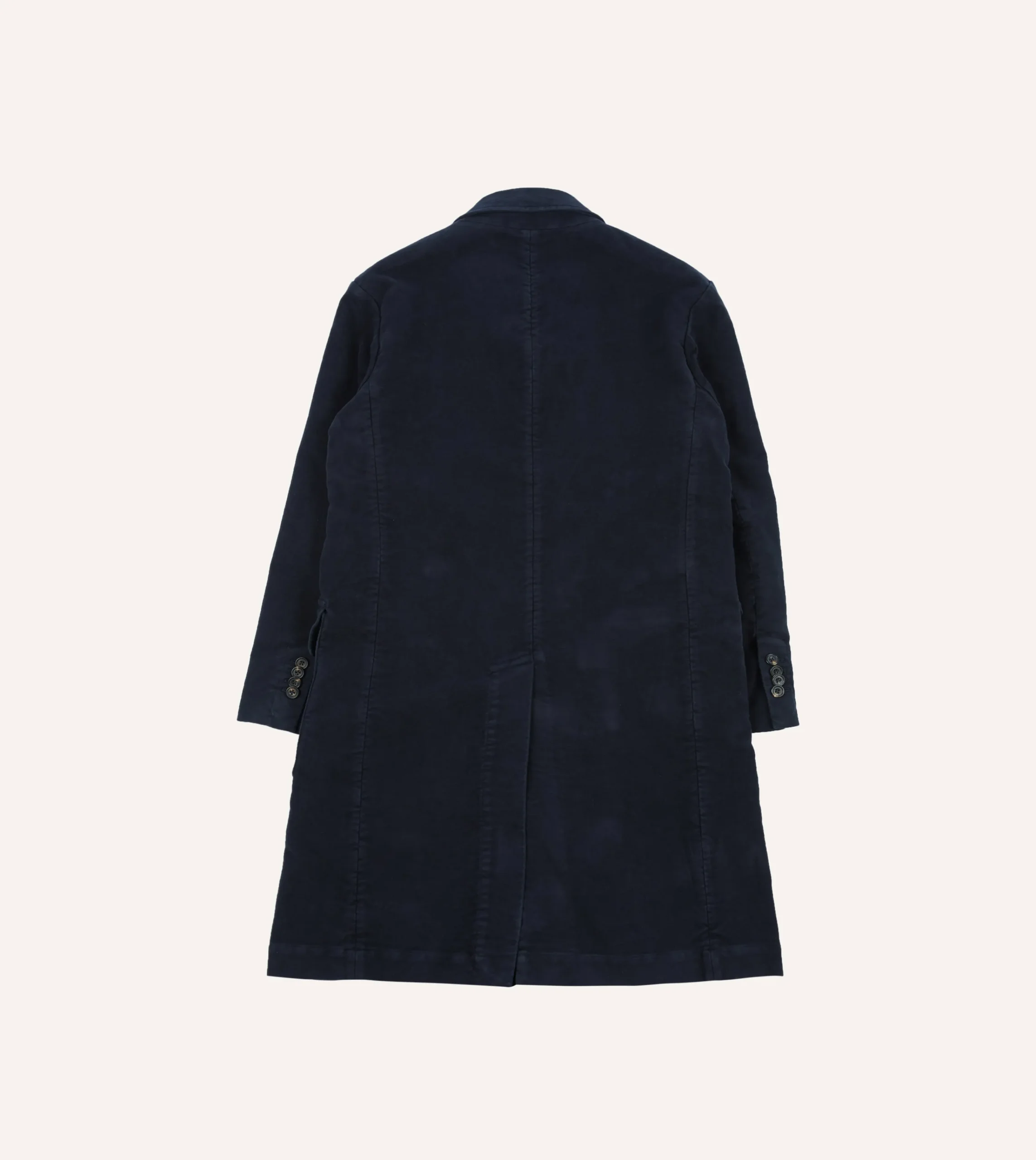 Drake’s Navy Moleskin Overcoat