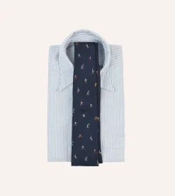 Drake’s Navy Olympic Games Motif Silk Tipped Tie