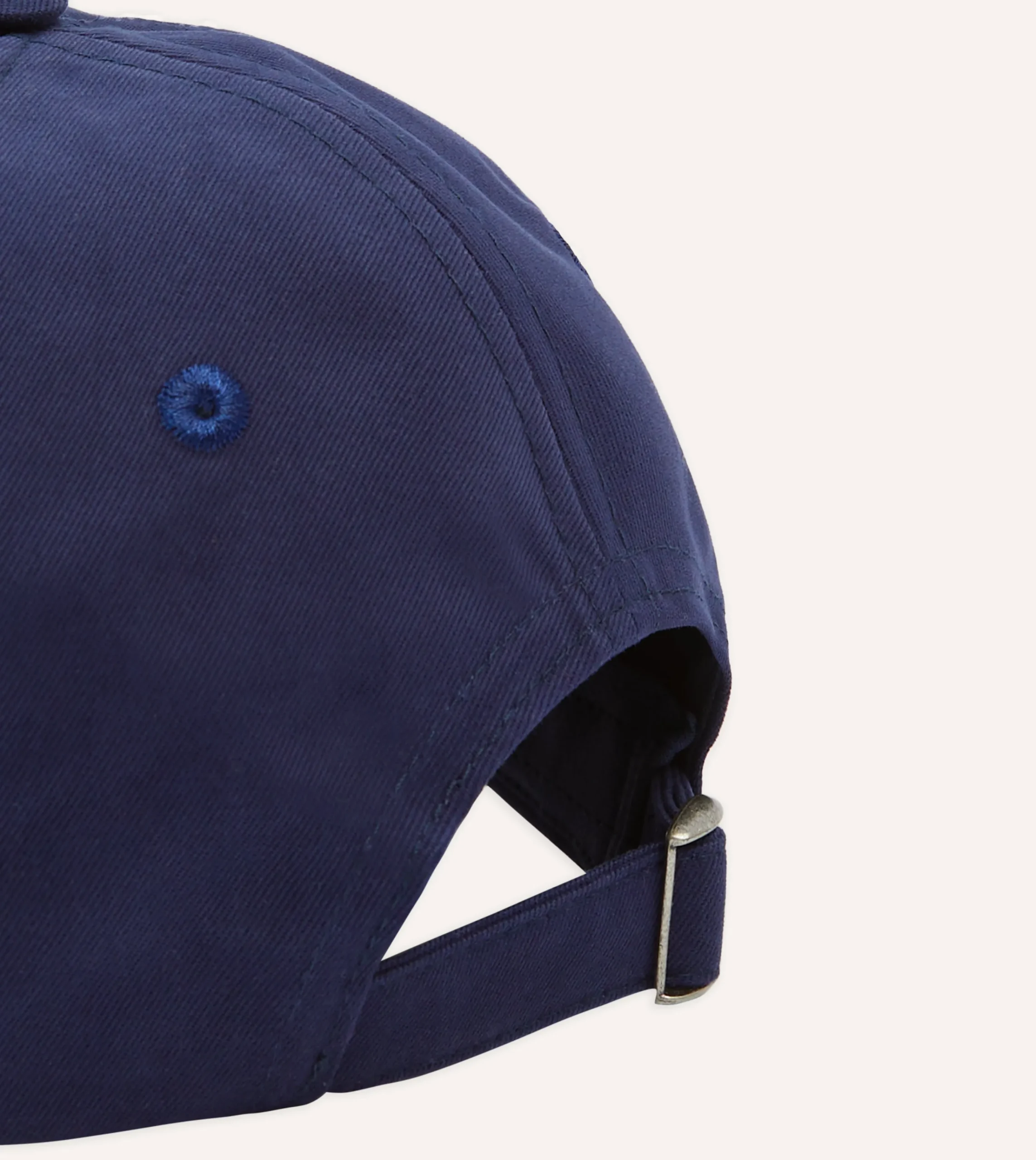 Drake’s Navy Pigeon Flag Emblem Cotton Twill Baseball Cap