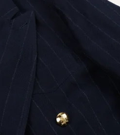 Drake’s Navy Pin Stripe Wool-Cotton Games Blazer Mk. III