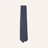 Drake’s Navy Polka Dot Silk Self-Tipped Tie