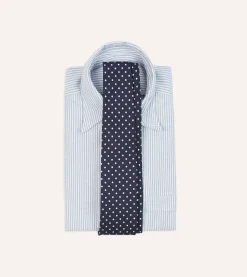 Drake’s Navy Polka Dot Silk Self-Tipped Tie