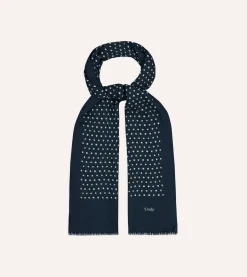 Drake’s Polka Dot Wool Scarf