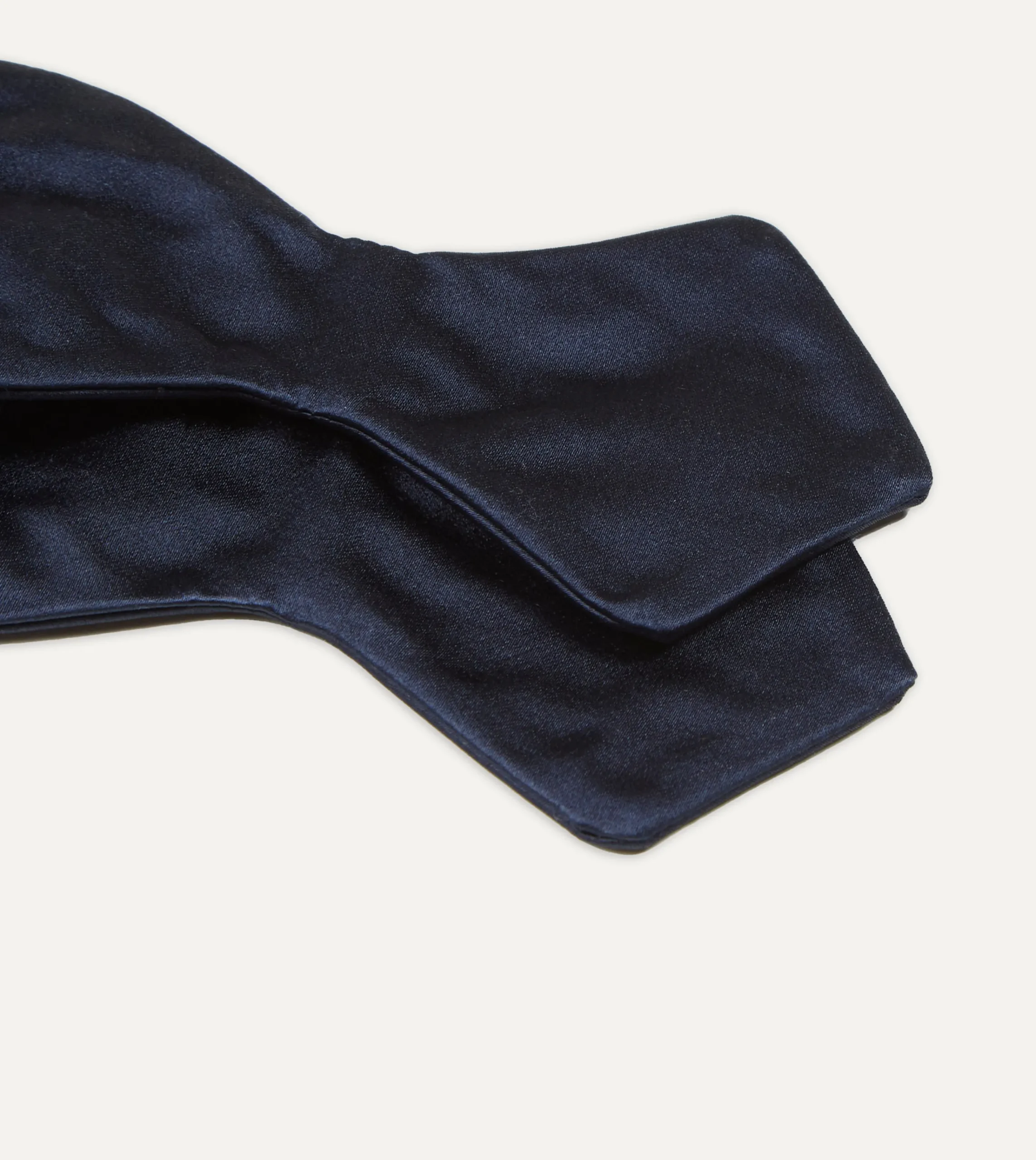 Drake’s Navy Self-Tie Satin Batwing Bow Tie