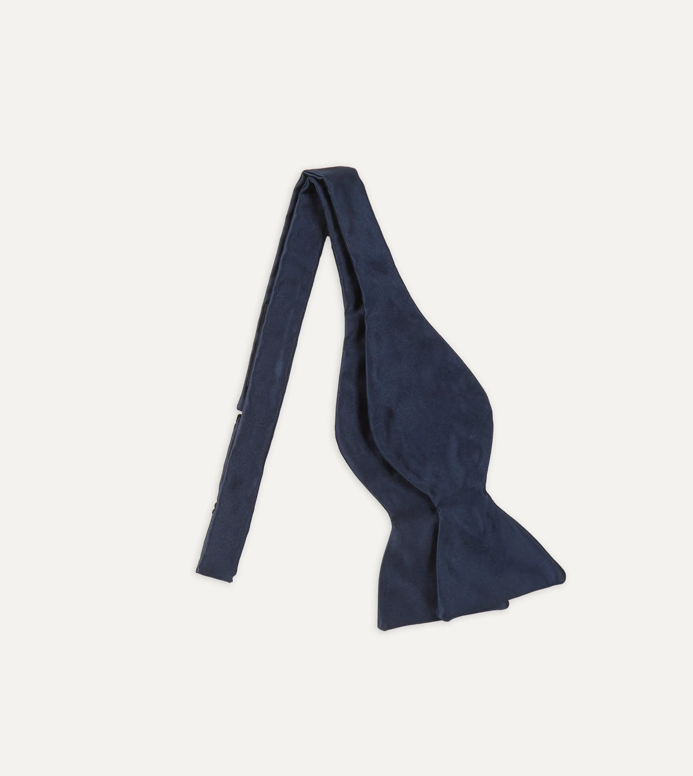 Drake’s Navy Self-Tie Satin Butterfly Bow Tie