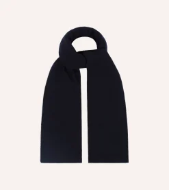 Drake’s Navy Solid Wool Scarf